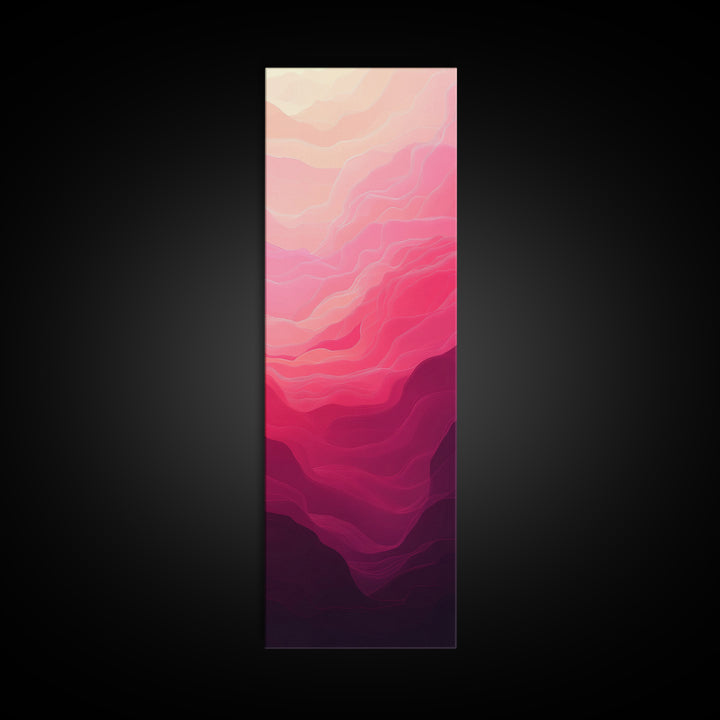 Pink Abstract Art Framed Canvas Print Minimalist Wabi Sabi Light Pink Wall Art Vertical Living Room or Bedroom Decor