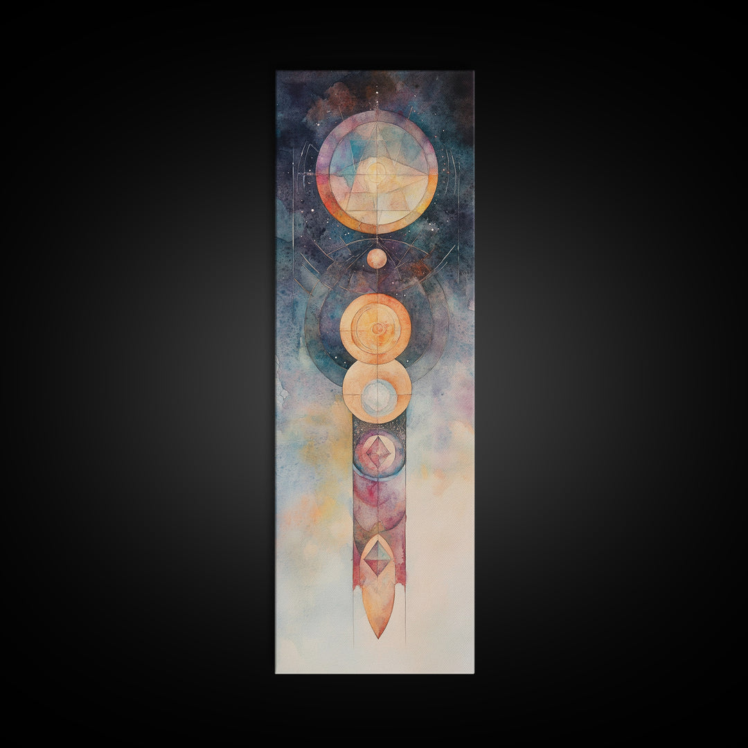 Sacred Geometry Art, Mystic Canvas Print, Sacred Geometry Art, Vertical Wall Art For Bedroom And Living Room Decor
