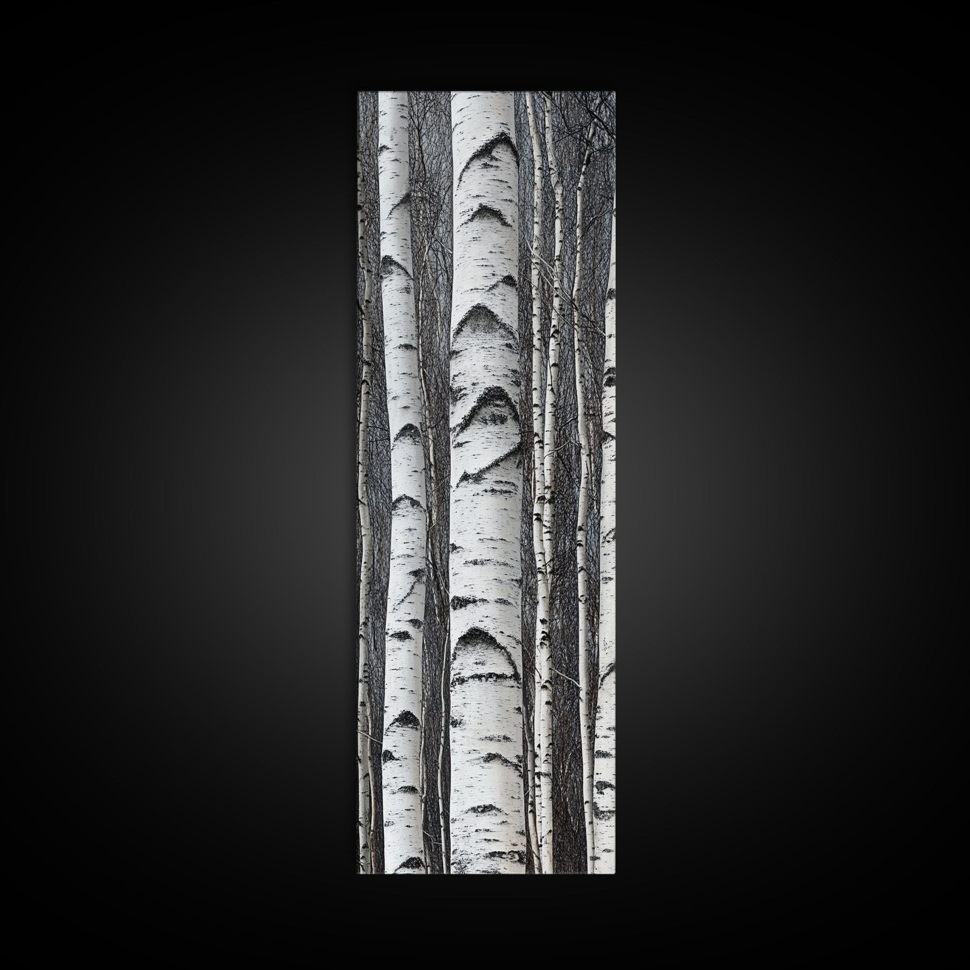 Birch Tree Forest Framed Canvas Print Rustic Nature Wall Art Farmhouse Rustic Bedroom or Living Room Decor
