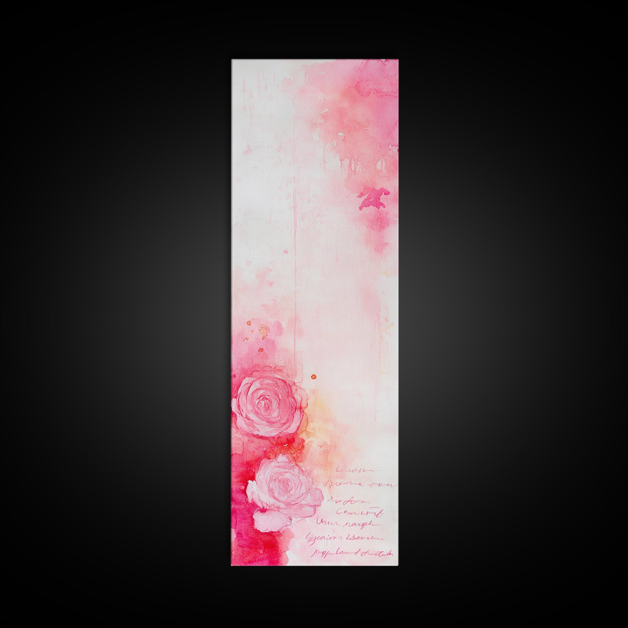 Rose Painting Framed Canvas Print Romantic Pink Art Light Abstract Wall Art Above Couch Art Gift Idea Living Room Wabi Sabi Decor