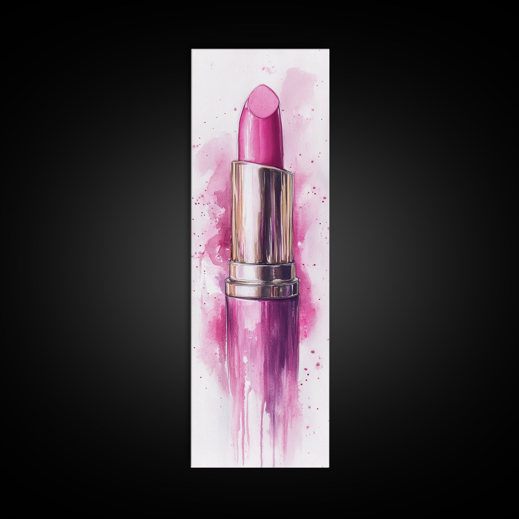 Bold Pink Lipstick Framed Canvas Print Feminine Modern Wall Art Beauty Decor Moody Pink Abstract Painting Bedroom Art Gift Idea