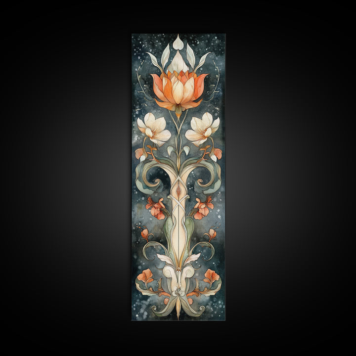 Canvas Print Sacred Geometry Wall Art Botanical Prints Art Nouveau Style Rustic Decor Skinny Wall Art Guest Room Art Christmas Gift