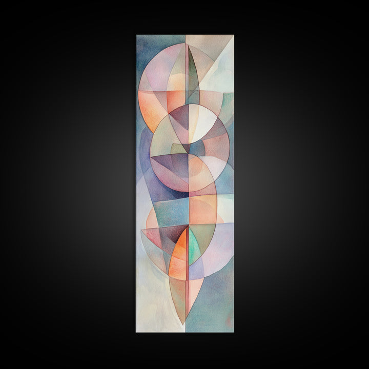 Geometric Abstract Framed Canvas Print Pastel Colorful Wall Art Matisse Inspired Decor Living Room Art Modern Home Accent