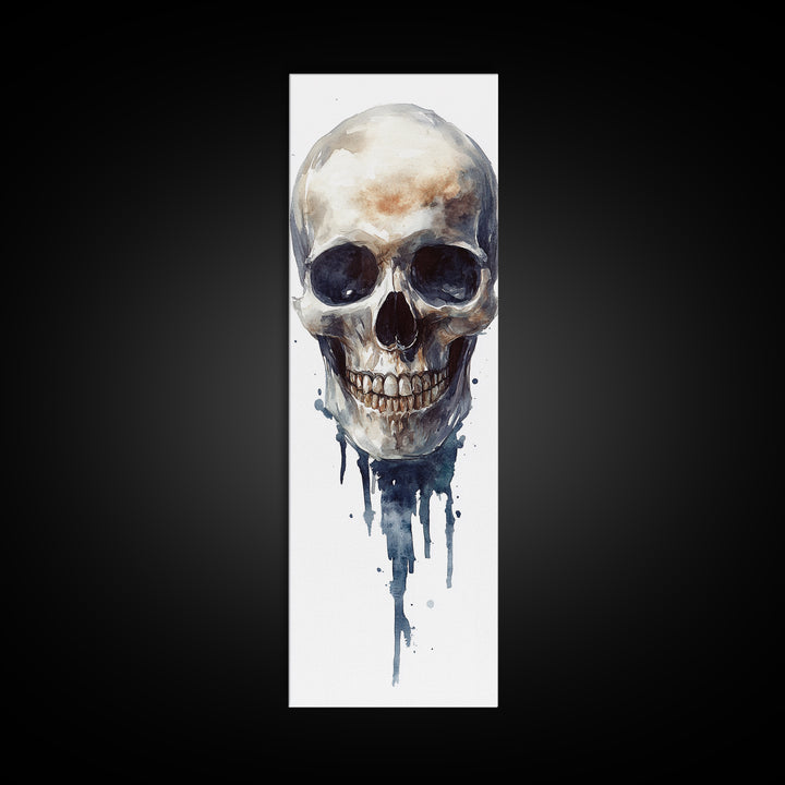 Framed Canvas Print Skull Art for Gothic Decor, Moody Halloween Wall Art, Original Skull Artwork, Living Room Art, Gift Idea for Him