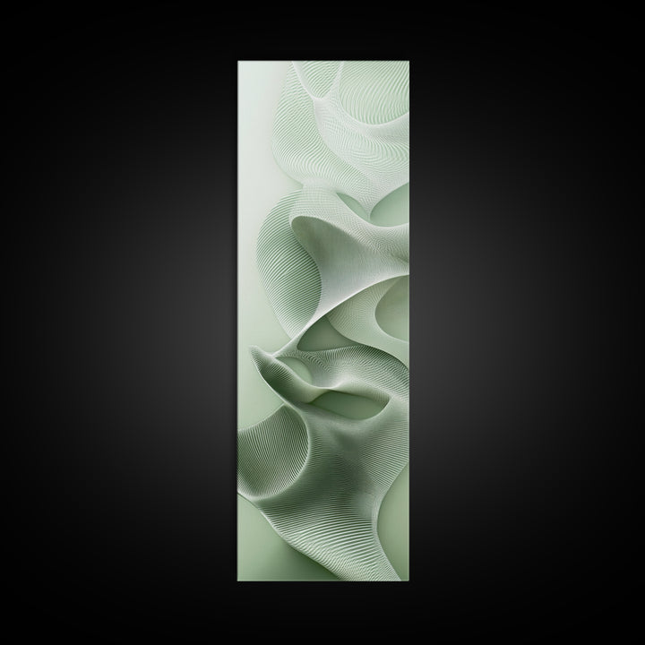 Sage Green Vertical Framed Canvas Print, Abstract Botanical Artwork, Wabi Sabi Minimalist Wall Art, Living Room Decor, Original Artwork