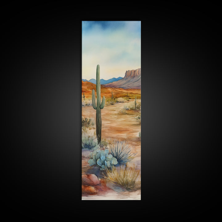 Canvas Print Desert Cactus Wall Art, Rustic Landscape Artwork, Southwest Farmhouse Decor, Bedroom Art, Gift Idea for Her