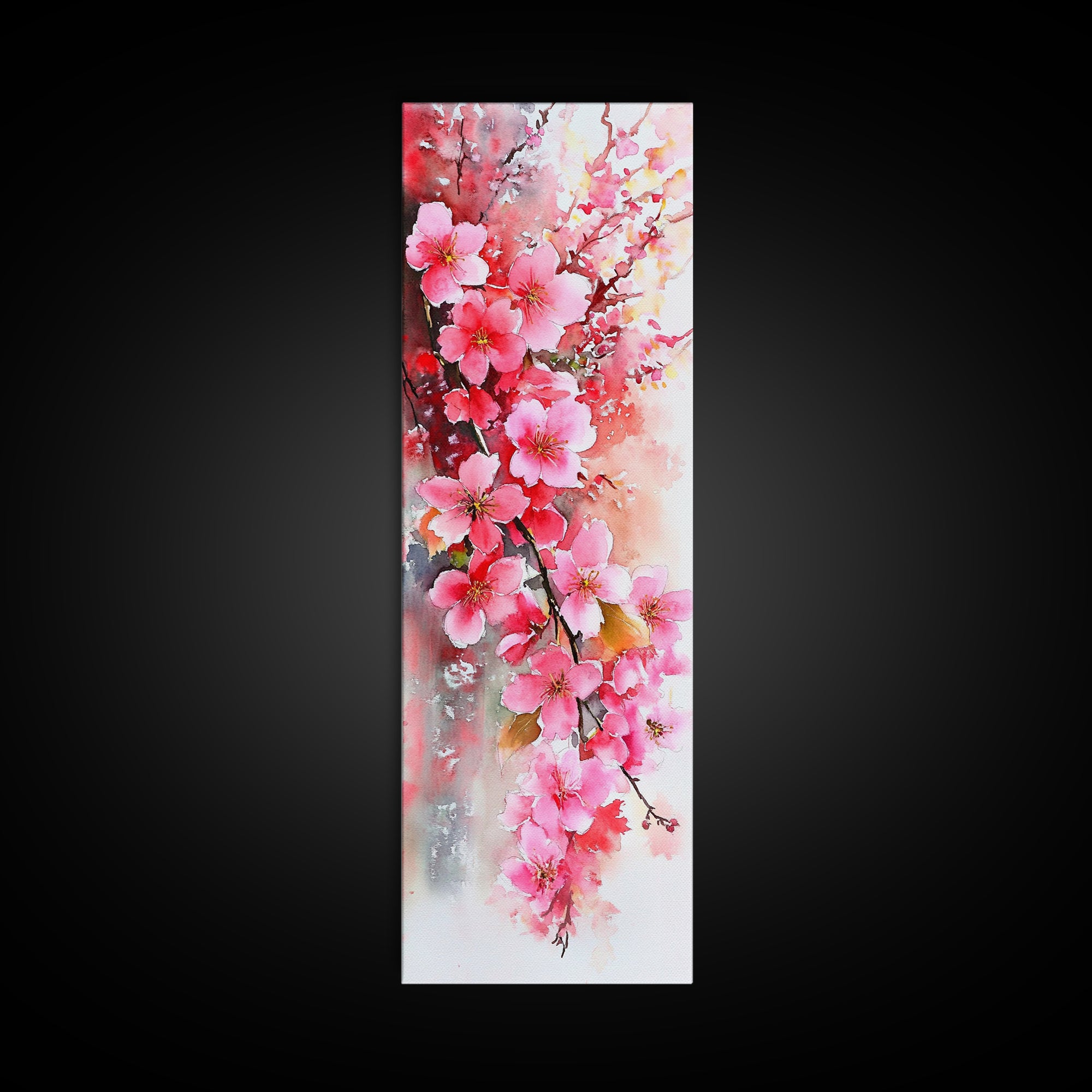 Canvas Print Pink Cherry Blossom Art, Japanese Inspired Wall Decor, Romantic Botanical Artwork, Gift Idea for Bedroom or Living Room