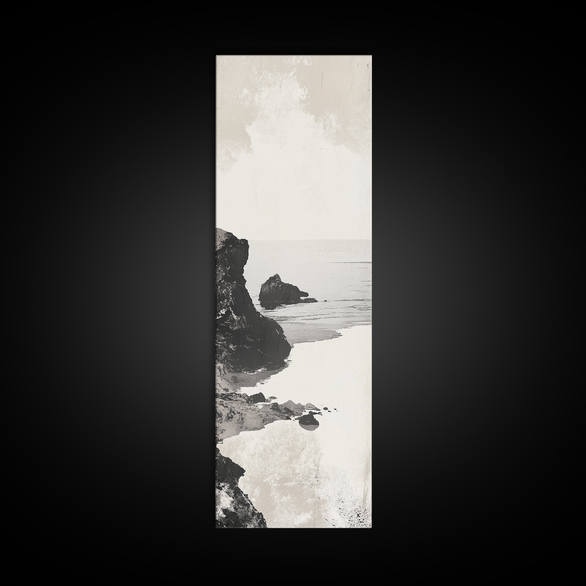 Tranquil Coastal Rocks Canvas Print Nautical Wall Art Minimalist Art Seascape Art Bedroom or Living Room Rustic Coastal Decor Piece
