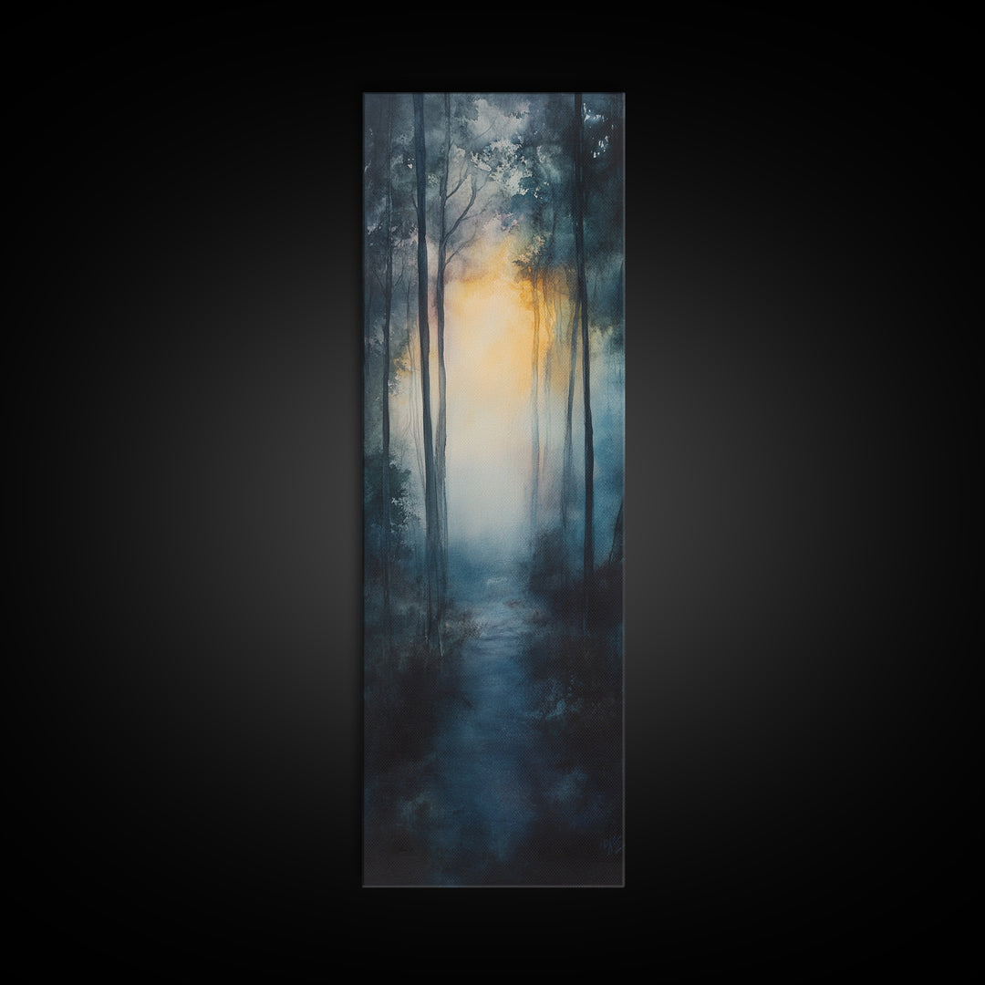 Forest Sunrise Pathway Framed Canvas Print | Smoky Mountain Art | Rustic Decor | Bedroom Art | Fall Artwork | Landscape Painting