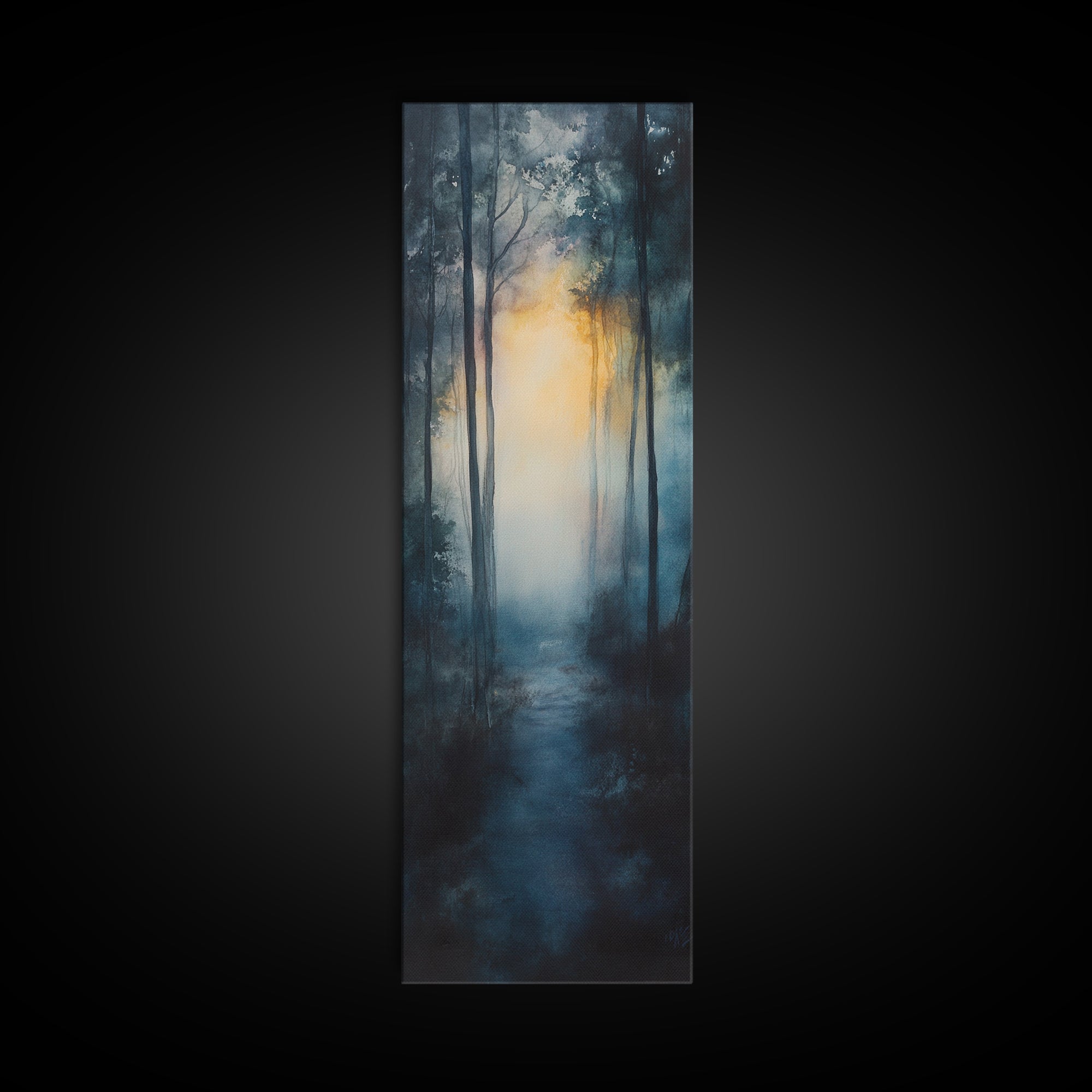 Forest Sunrise Pathway Framed Canvas Print | Smoky Mountain Art | Rustic Decor | Bedroom Art | Fall Artwork | Landscape Painting