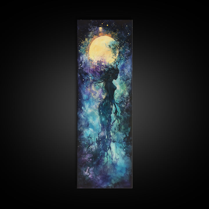 Solar Ritual Canvas Print Featuring Goddess Art Print, Phoenix Metal Inspired Abstract Sacred Geometry Art Perfect Bedroom Decor