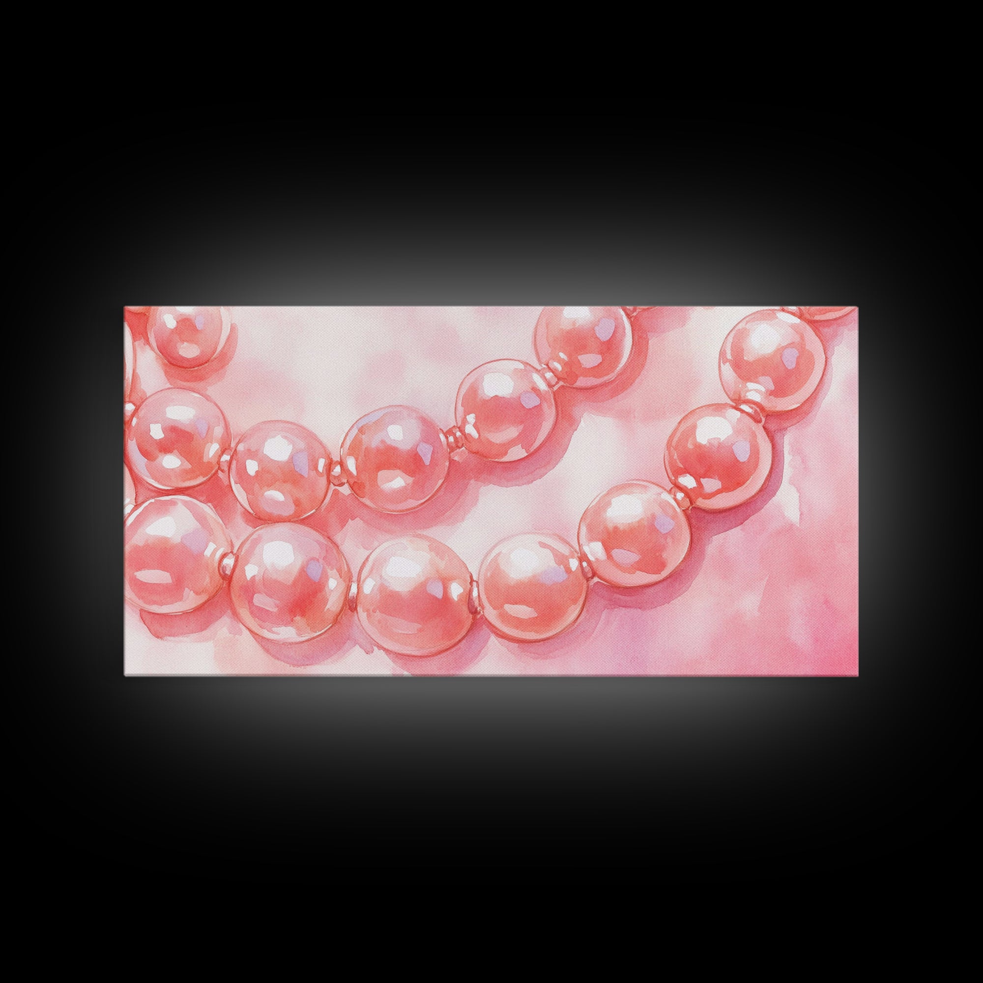 Blush Pearl Art Canvas Print Featuring Pearl Painting and Light Pink Wall Art Minimalist Art Gift Idea Guest Room Rustic Wall Decor