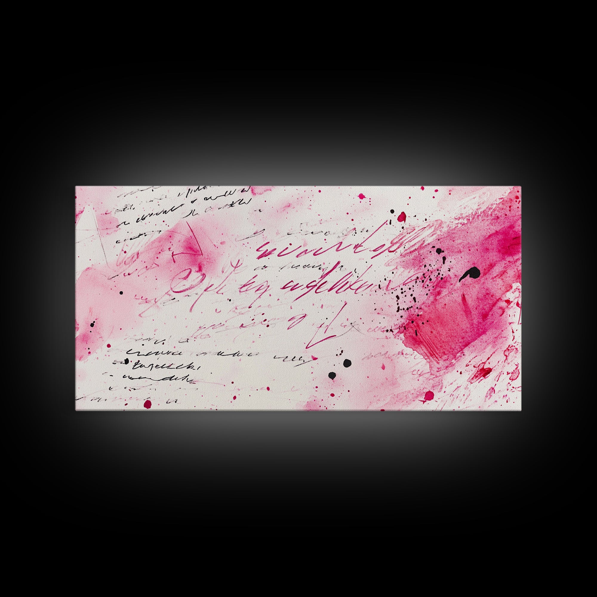 Abstract Lettering Canvas Print Pink Graffiti Wall Art Modern Living Room or Dorm Decor Bold Aesthetic Artwork Contemporary Gift Idea