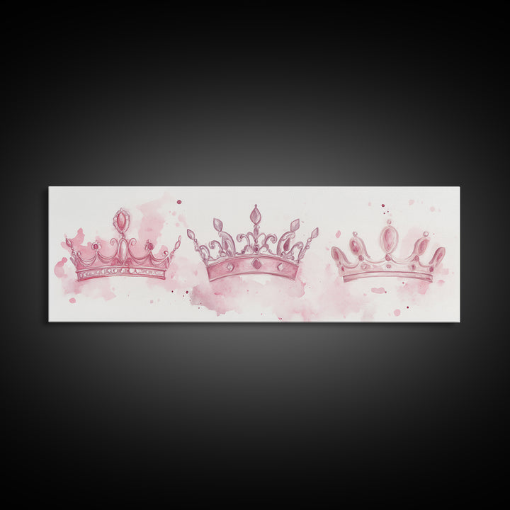 Crown Jewels Canvas Print Victorian Art Nouveau Print Pink Wall Art Bedroom Decor Light Pink Wall Art Feminine Glam Decor Gift