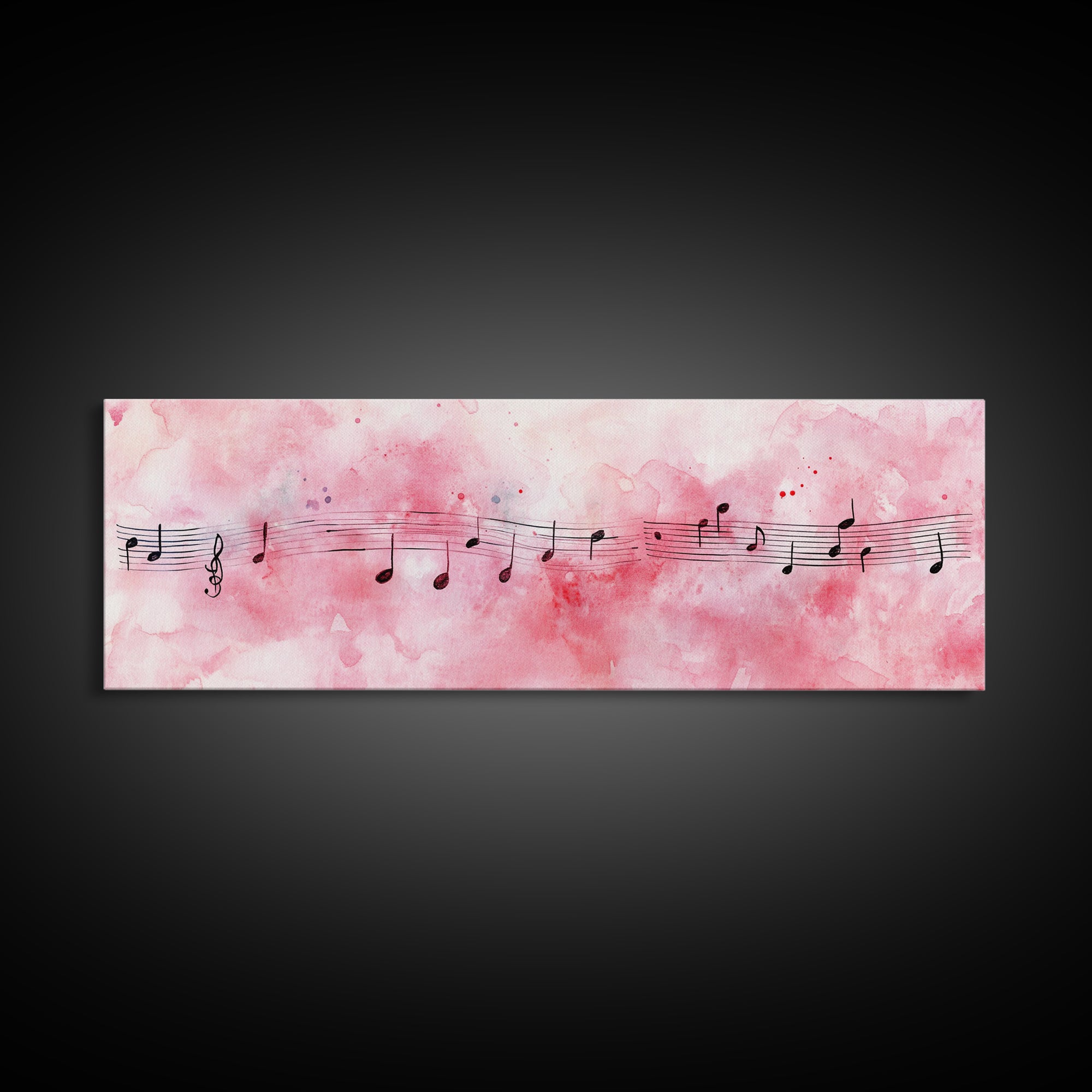 Musical Notes Canvas Print Artistic Sheet Music Wall Art Light Pink Abstract Artwork Rustic Wabi Sabi Art Living Room Decor Gift