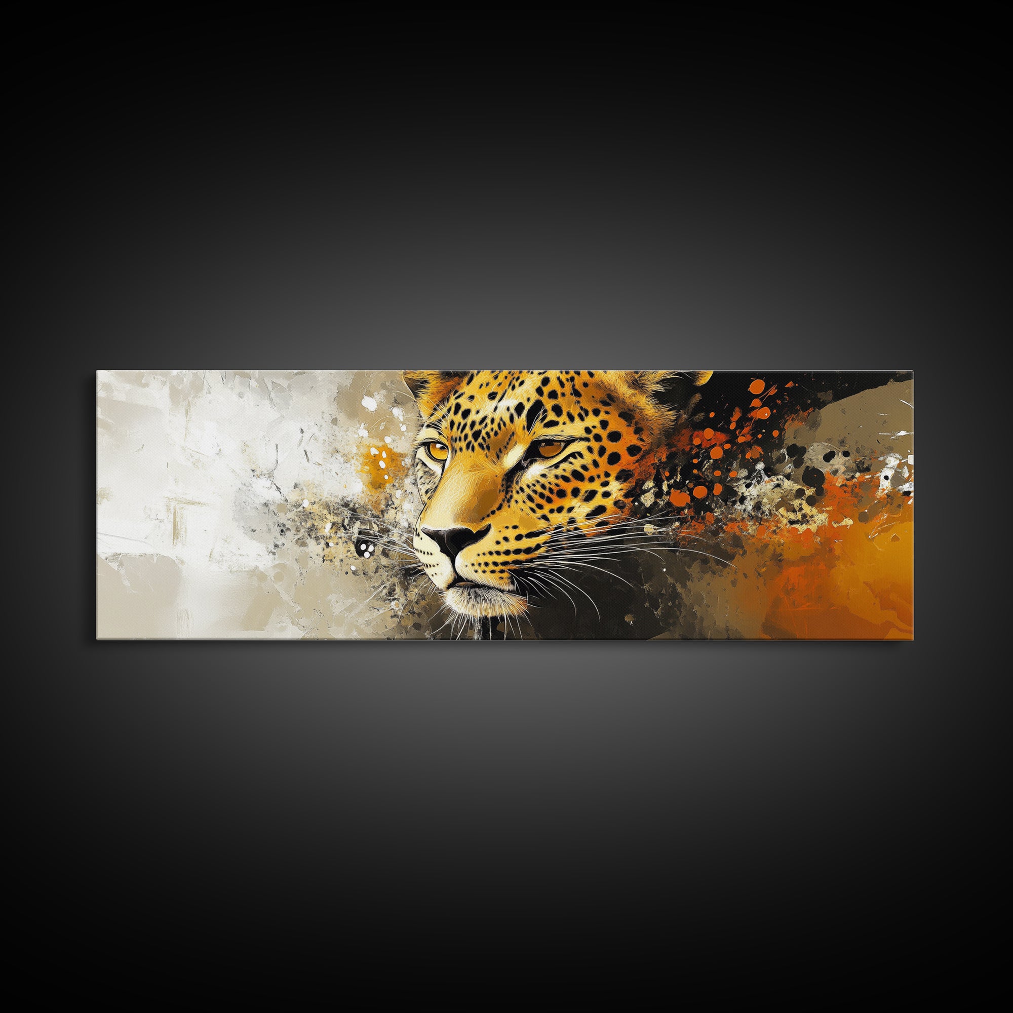 Bold Leopard Framed Canvas Print - Vibrant Wildcat Painting, Moody Jungle Art, Safari Wall Decor, Animal Gift Idea For Her, Bedroom Art