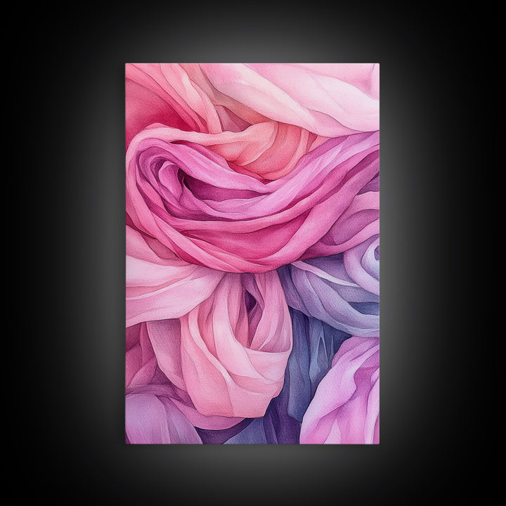 Rosy Layers Abstract Canvas Print | Pink Abstract Art | Light Pink Wall Art | Boho Wall Decor | Minimalist Art | Living Room Accent