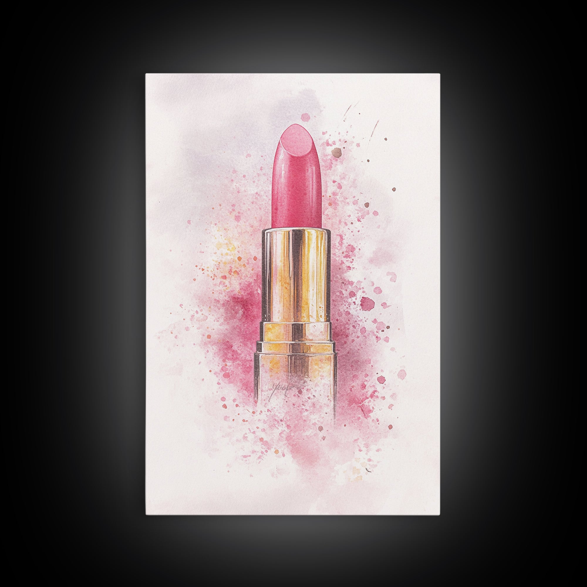 Radiant Pink Lipstick Canvas Print | Feminine Wall Art | Makeup Lover Decor | Modern Minimalist Art | Bathroom Accent | Gift Idea Her