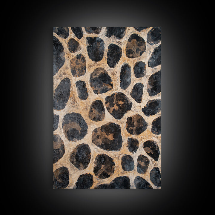 Rustic Stone Texture Canvas Print, Earthy Wall Art, Farmhouse Decor, Bedroom Art, Vertical Rustic Art, Skinny Wall Art