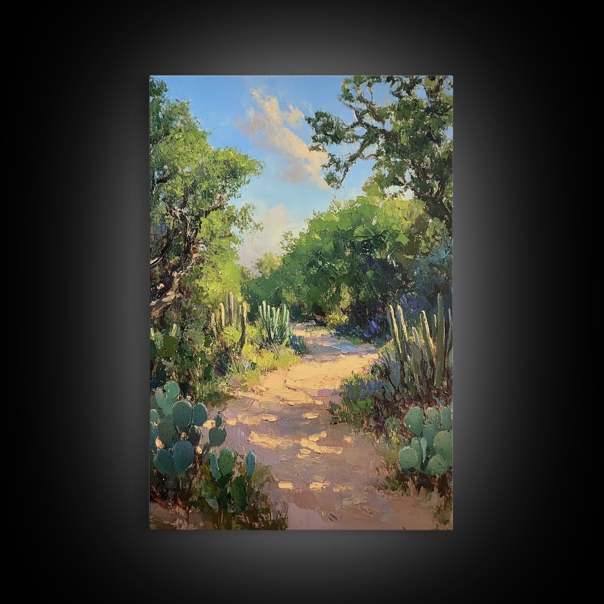 Serene GardenPath Canvas Print Southwest Wall Art Rustic Decor Above Bed Art Farmhouse Wall Art Gift Idea Landscape Painting