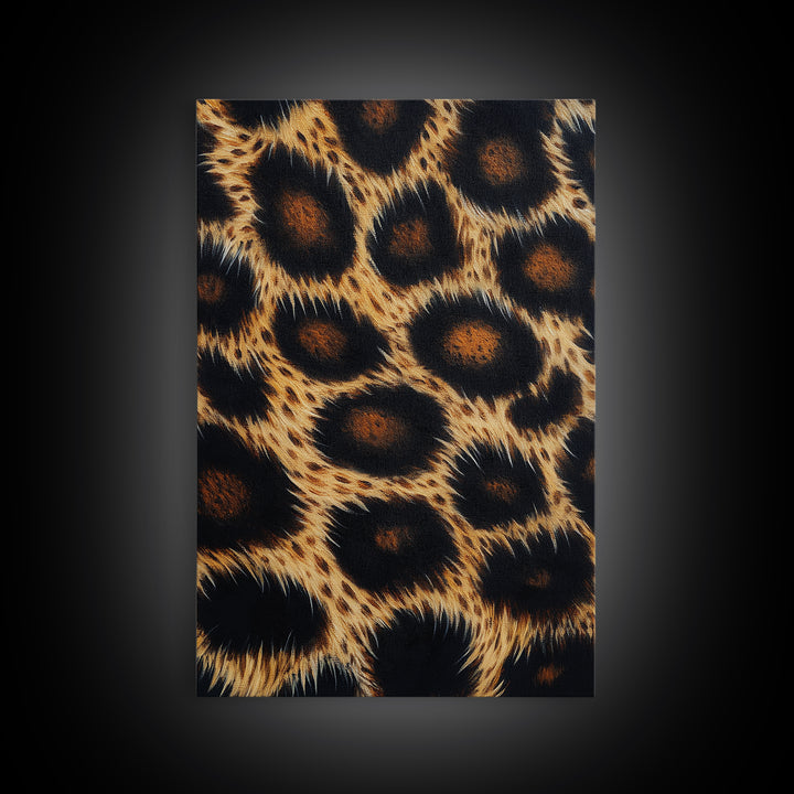 Abstract Leopard Canvas Print, Rustic Animal Print Wall Art, Bedroom Art, Farmhouse Decor, Skinny Tall Art, Gift Idea for Him