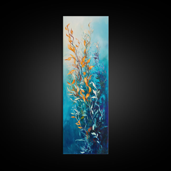 Underwater Kelp, Ocean Botanical Prints, Coastal Decor, Blue and Green Wall Art, Christmas, Canvas Print, Bedroom Art, Gift Idea