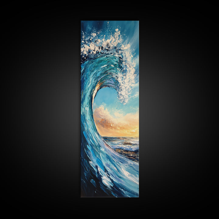 Breaking Wave, surf wall art, ocean painting, seascape painting, Hawaii art, nautical painting, Canvas Print