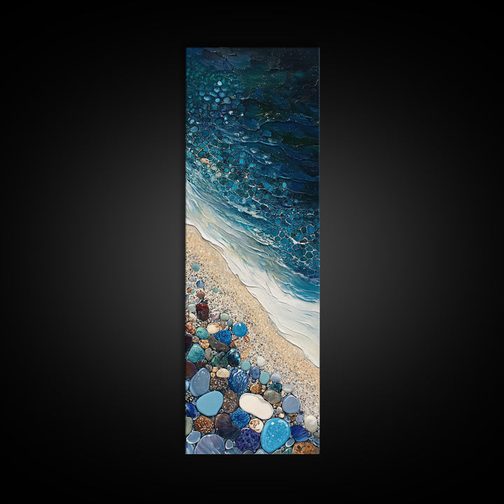 Mystical Torch, phoenix metal art, wabi sabi art, framed canvas, Ozymandias art, dark romance painting, blue and green wall art