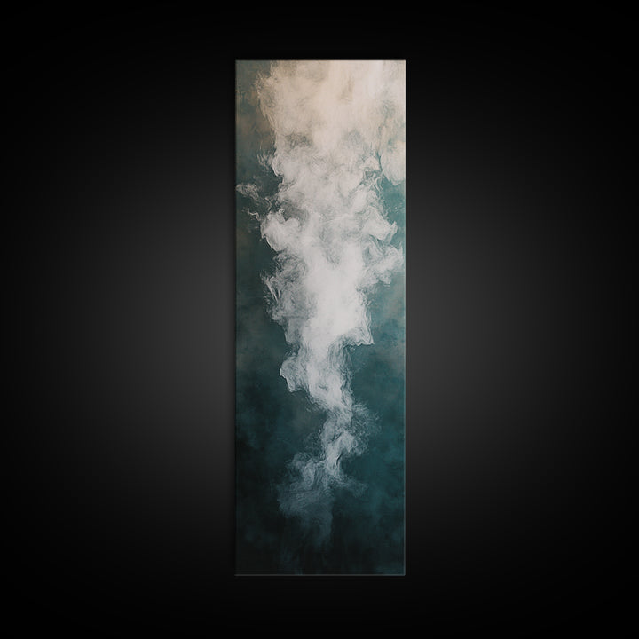 Abstract Smoke Art, Moody Wall Art, Wabi Sabi Art, Minimalist Painting, Dark Romance Painting, Framed Canvas Print, Vertical Art