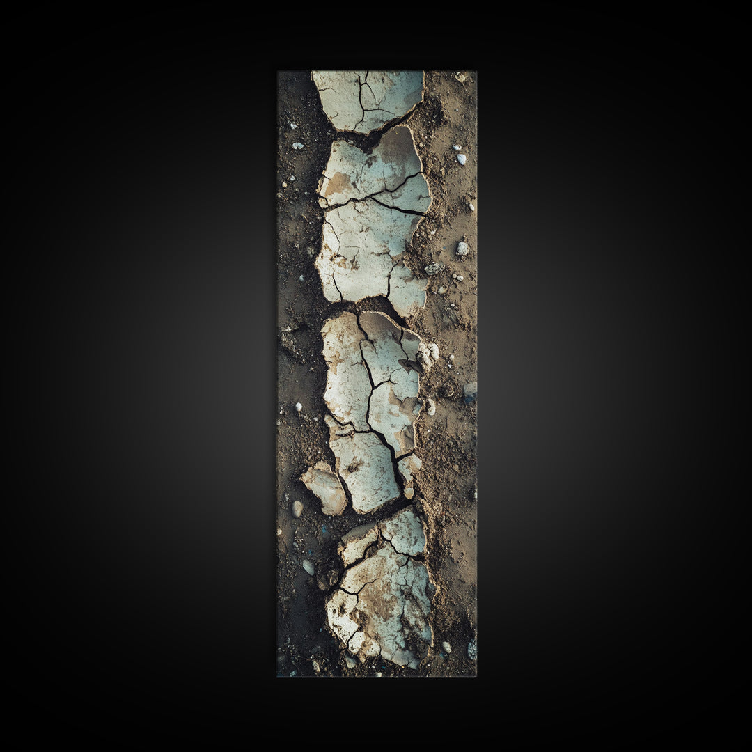 Cracked Earth, Textured Art, Wabi Sabi Art, Canvas Print, Geometric Wall Art, Abstract Landscape, Earth Tones