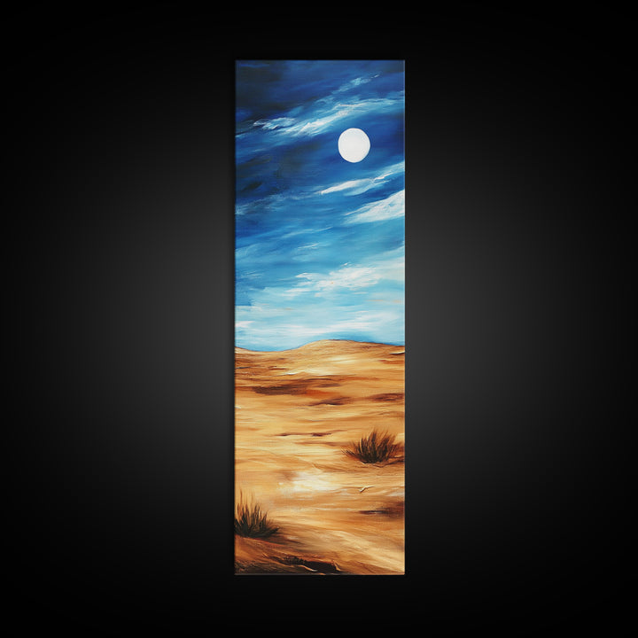 Desert Moon, southwest wall art, framed canvas print, boho art, landscape painting, rustic wall art, above couch art