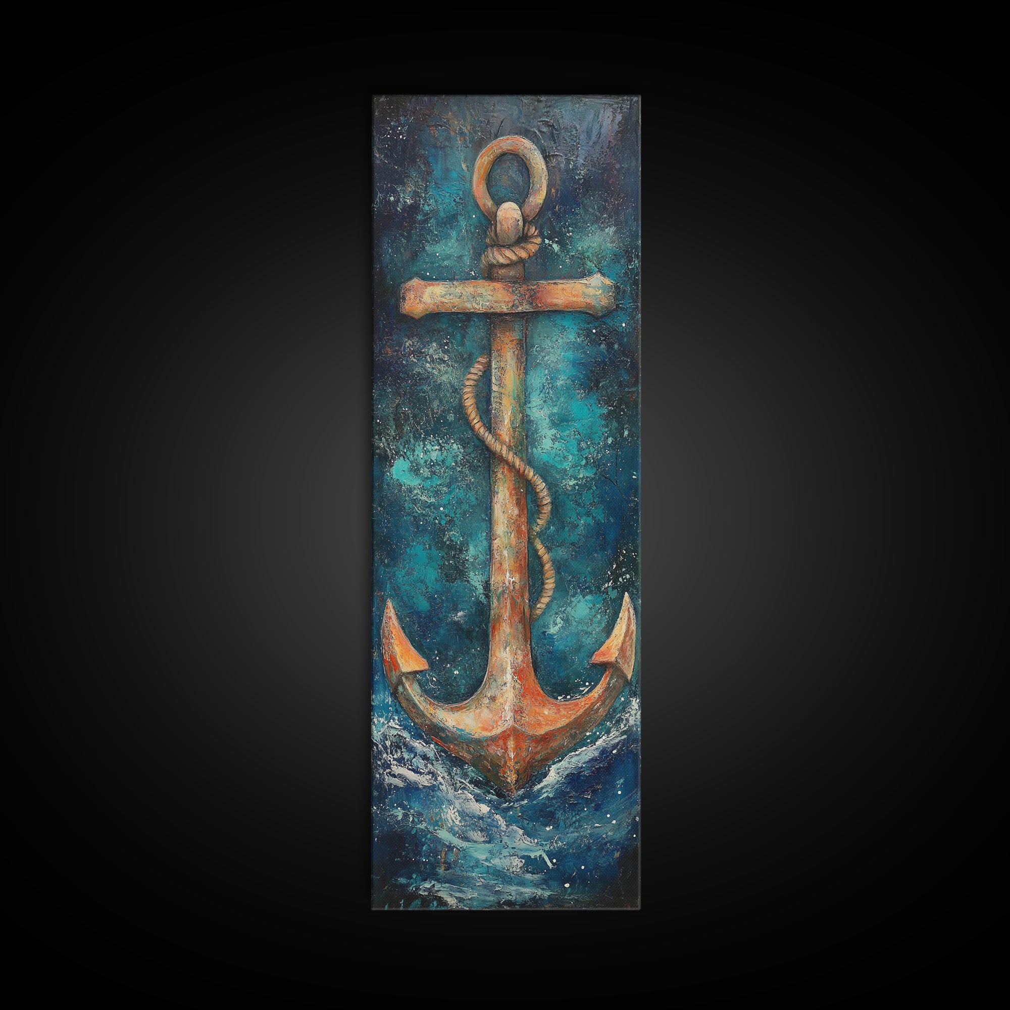 Anchor, Nautical Decor, Framed Canvas Print, nautical wall art, coastal decor, maritime art, rustic wall art, beach house decor, gift idea