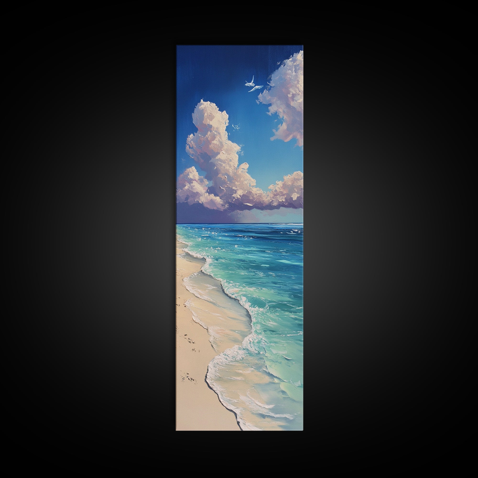 Beach Painting, Coastal Landscape Art, Ocean Waves, Nautical Wall Art, Seascape Painting, Canvas Print, Coastal Decor, Gift Idea