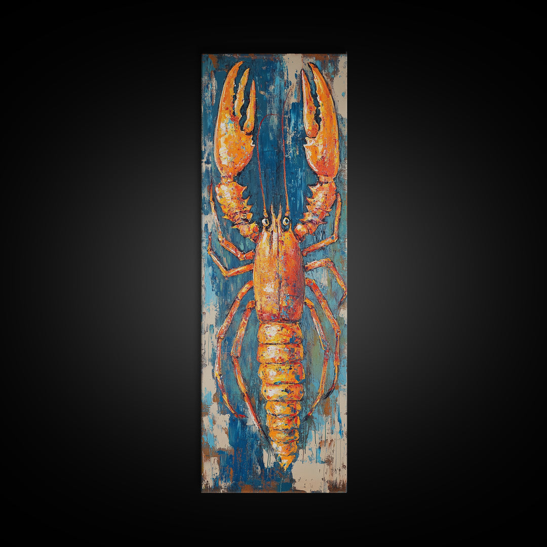 Lobster Painting, Coastal Wall Art, Nautical Decor, Seafood Art, Framed  Print, Rustic Wall Art, Farmhouse Art, Kitchen Wall Art