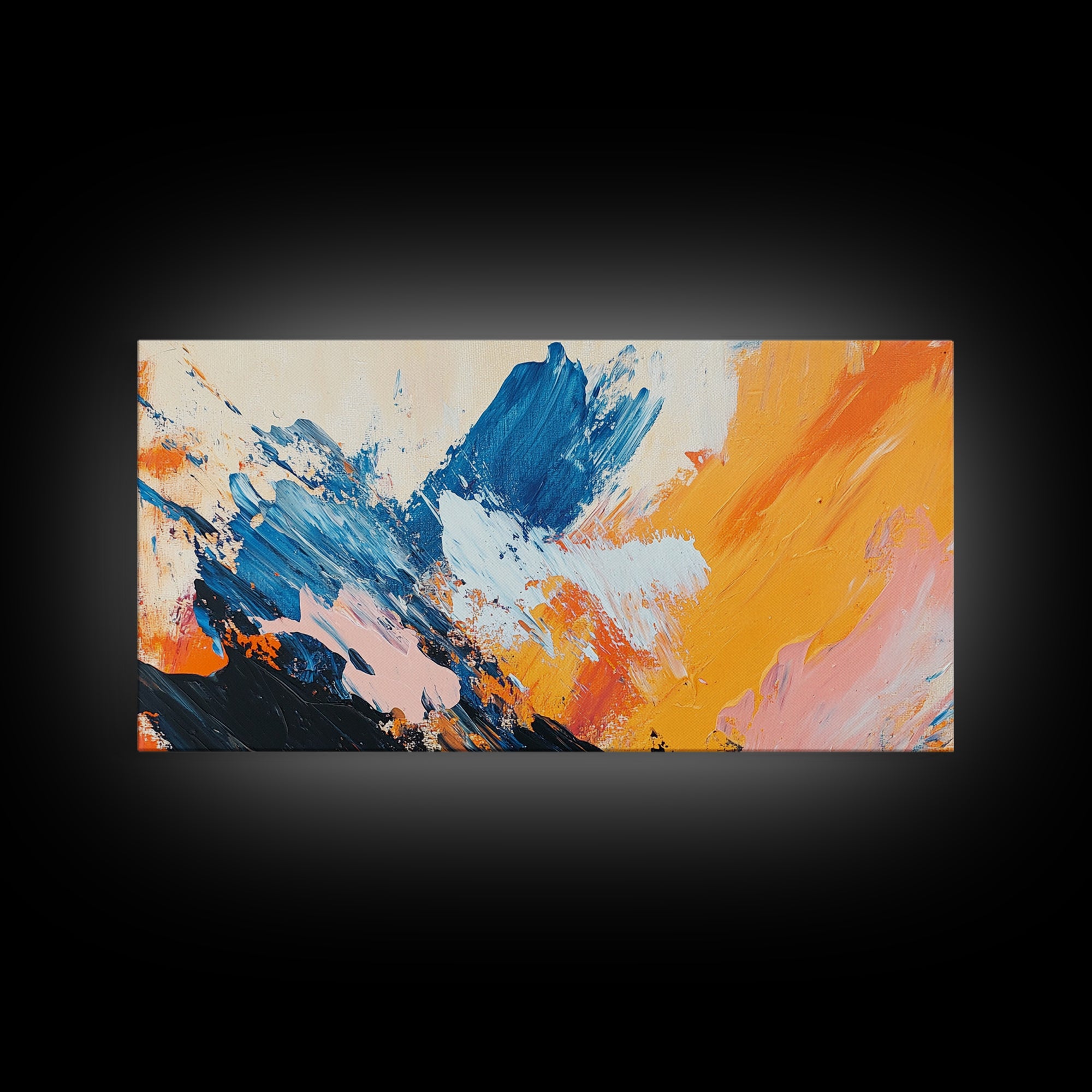 Abstract Splash, Pink Orange Wall Art, Canvas Print, Blue And Green Wall Art, Teal Wall Art, Light Pink Wall Art, Whimsical Art