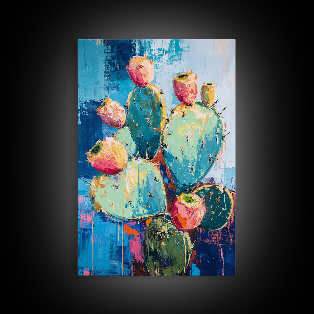 Agave Painting, southwest wall art, boho art, desert landscape, cactus painting, rustic decor, framed canvas print, bold home decor