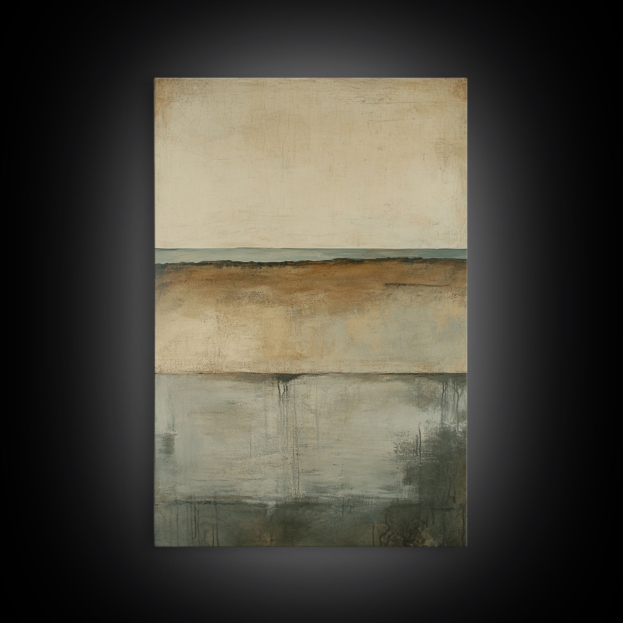 Neutral Abstract Framed Canvas Print Modern Minimalist Wall Art, Earth Tone Painting, Contemporary Office Art, Scandinavian Home Decor