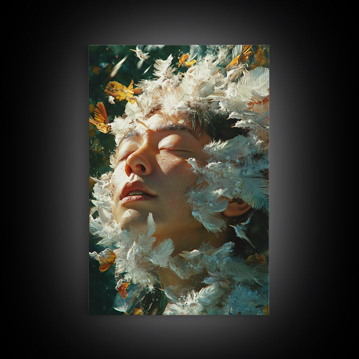 Nature Awakening Fantasy Canvas Print - Surreal Dreamscape Art, Vibrant Dreamy Wall Decor, Bohemian Living Room Artwork, Mystical Art