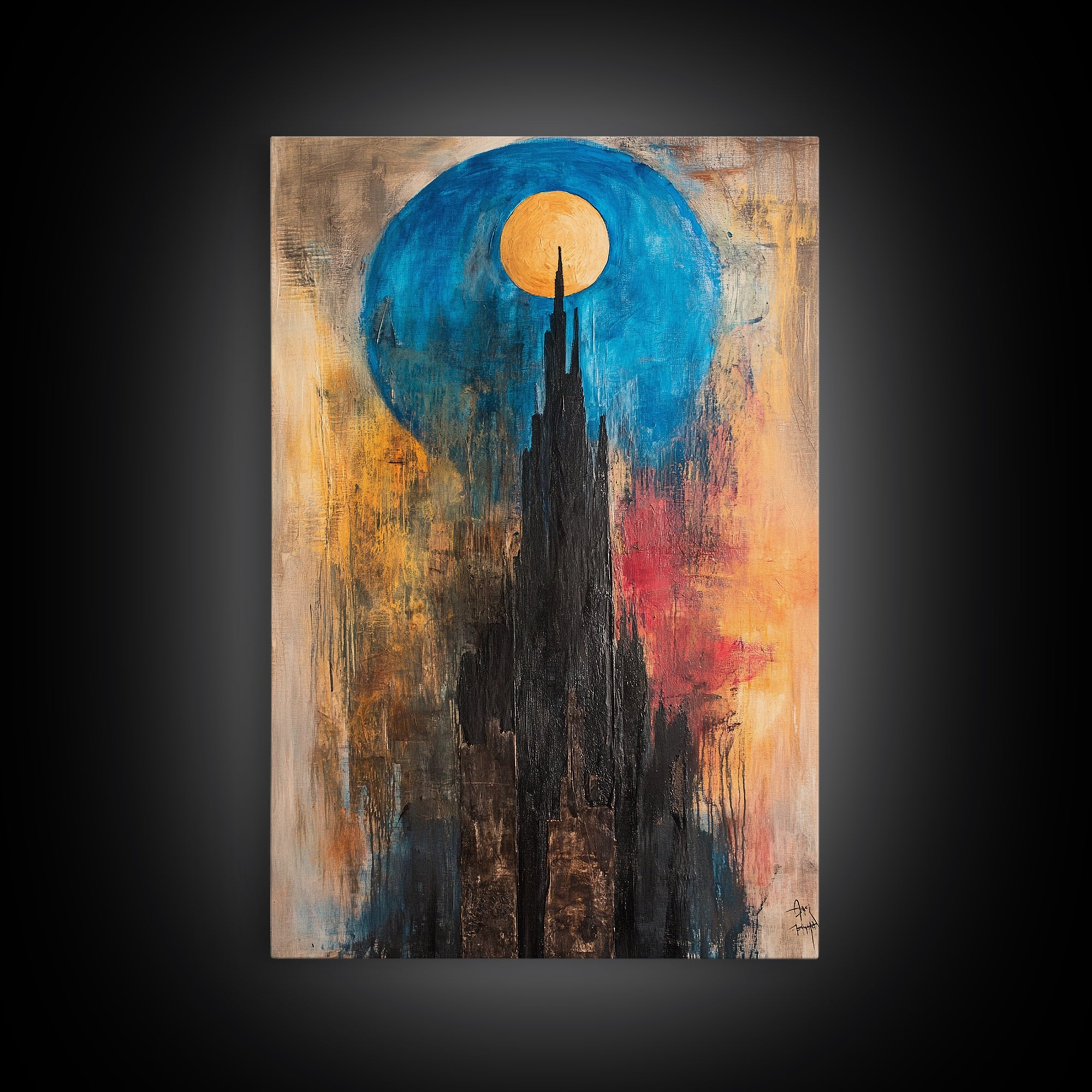 Dark Tower, Ozymandias Art, Moody Art, Dark Angels Wall Art, Gothic Wall Art, Canvas Print, Gift Idea, Above Couch Art