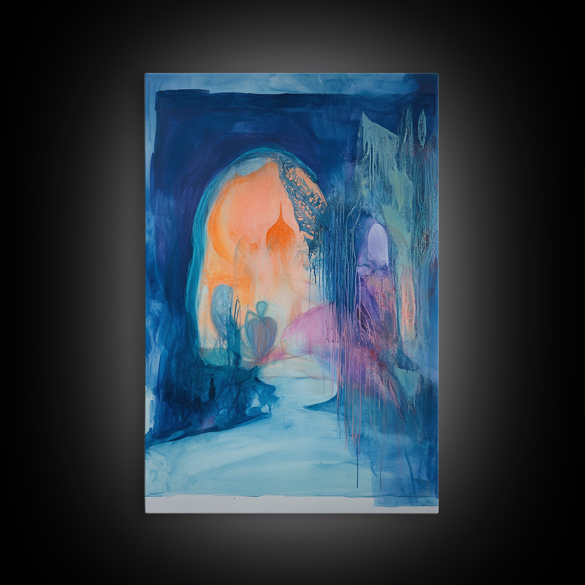 Mystical Arch, Moroccan Wall Art, Wabi Sabi Wall Art, Dark Romance Painting, Moody Art, Canvas Print, Living Room Art