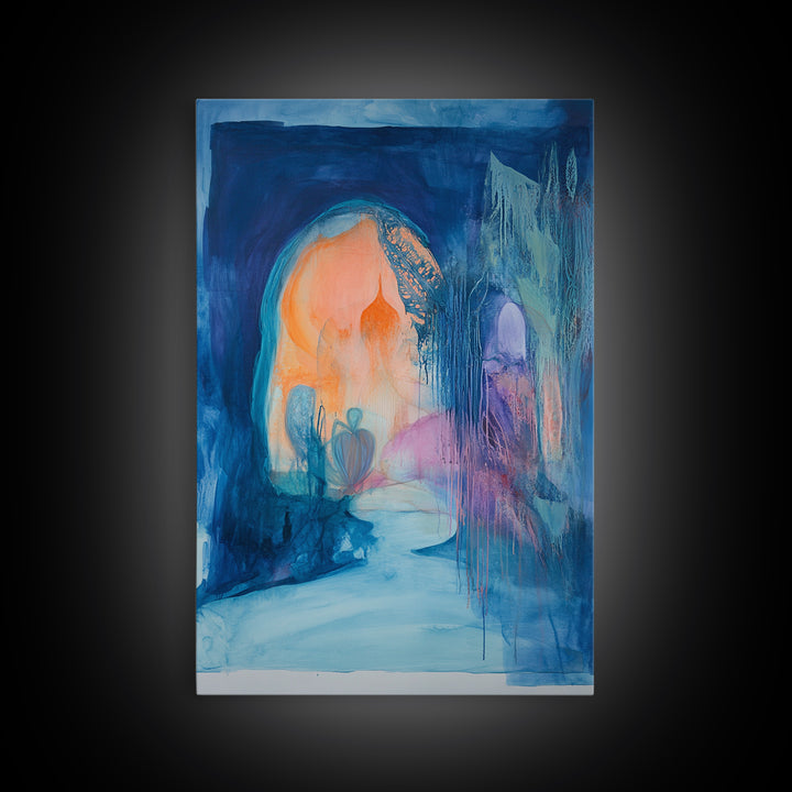 Mystical Arch, Moroccan Wall Art, Wabi Sabi Wall Art, Dark Romance Painting, Moody Art, Canvas Print, Living Room Art