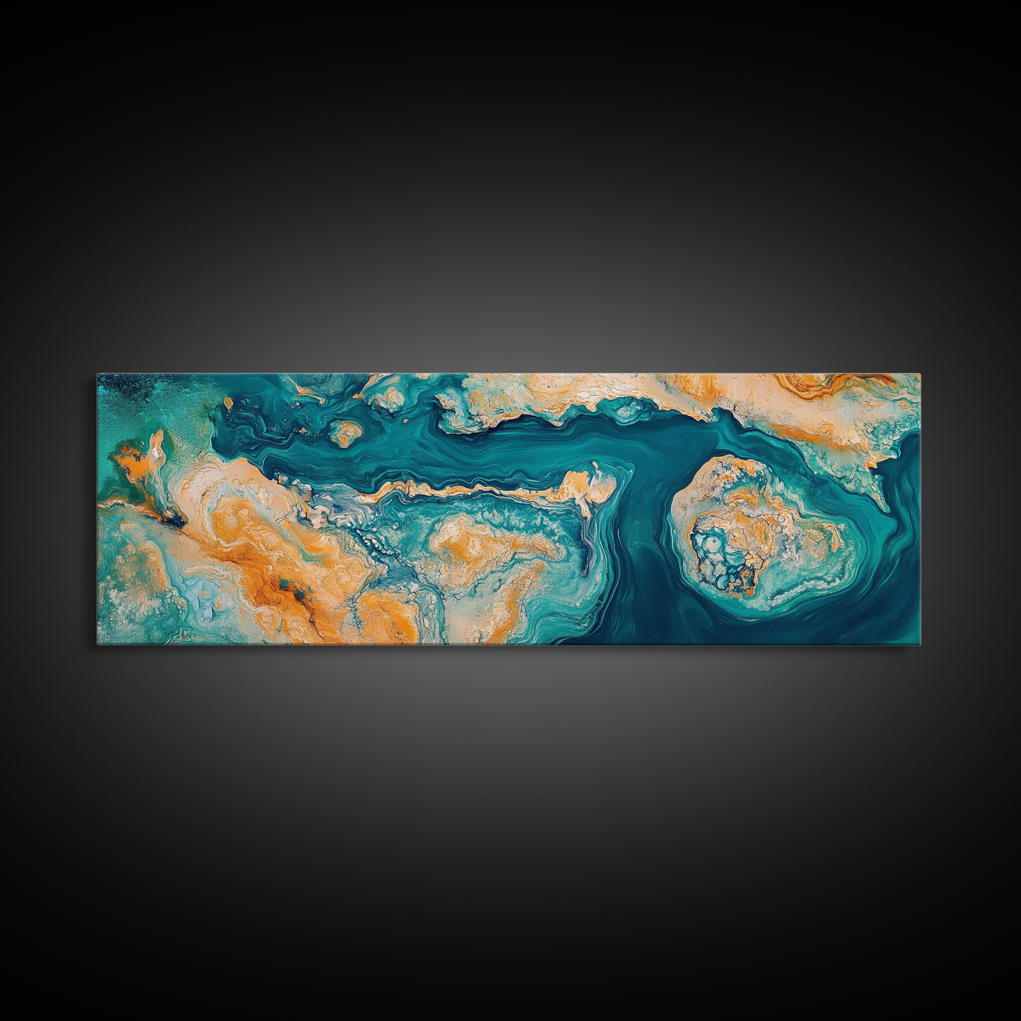 Abstract Ocean Map Painting, Modern Coastal Art, Nautical Wall Decor, Blue and Gold Artwork, Beach House Decor, Living Room Art