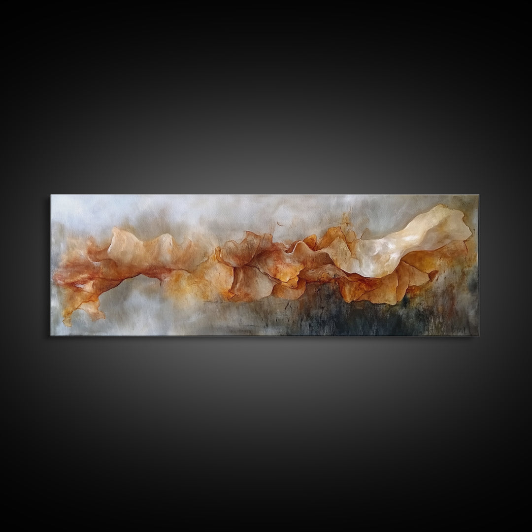 Abstract Flow, Earthy Tones, Modern Minimalist, Framed Canvas Print, Neutral Wall Art, Fall Home Decor, Office Wall Decor