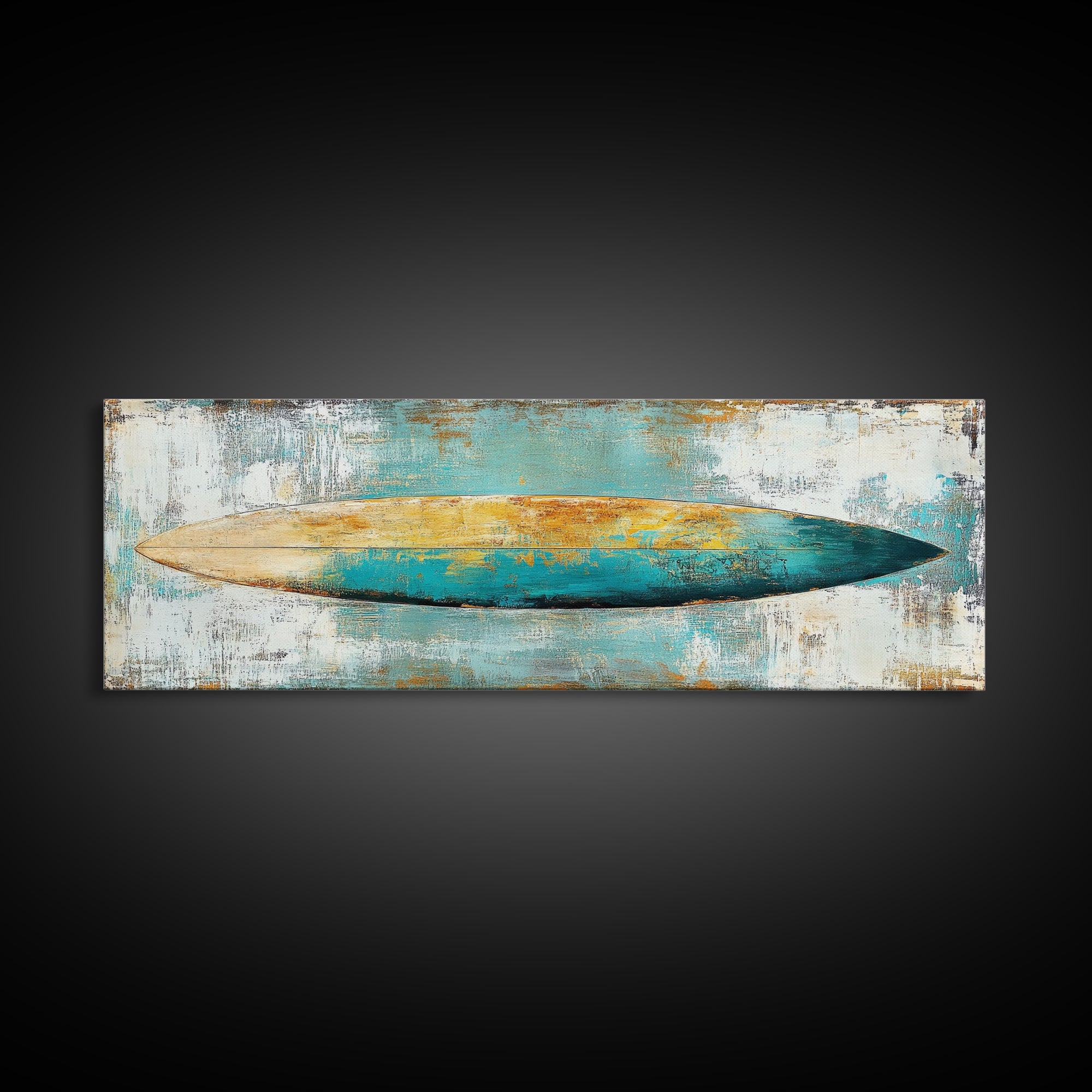 Surfboard Art, Beach Decor, Coastal Wall Art, Surfboard Painting, Beach Art, Bedroom Wall Art, Canvas Print, Framed Canvas Print