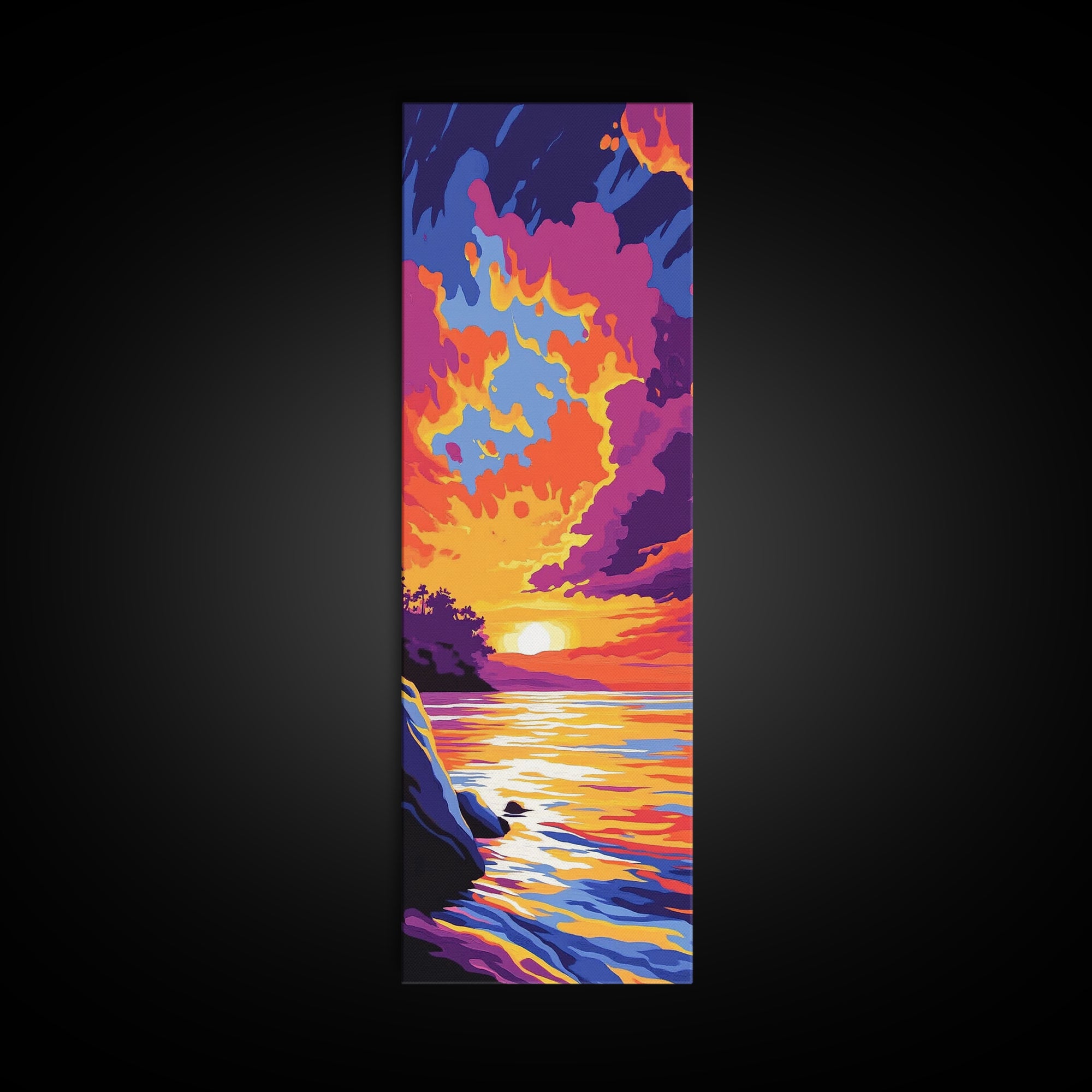 Ocean Sunset, Waves & Sky, Coastal Beauty, Canvas Print, Beach House Art, Nautical Wall Decor, Relaxing Home Accent, Summer Vibes