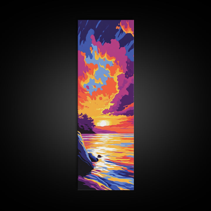 Ocean Sunset, Waves & Sky, Coastal Beauty, Canvas Print, Beach House Art, Nautical Wall Decor, Relaxing Home Accent, Summer Vibes