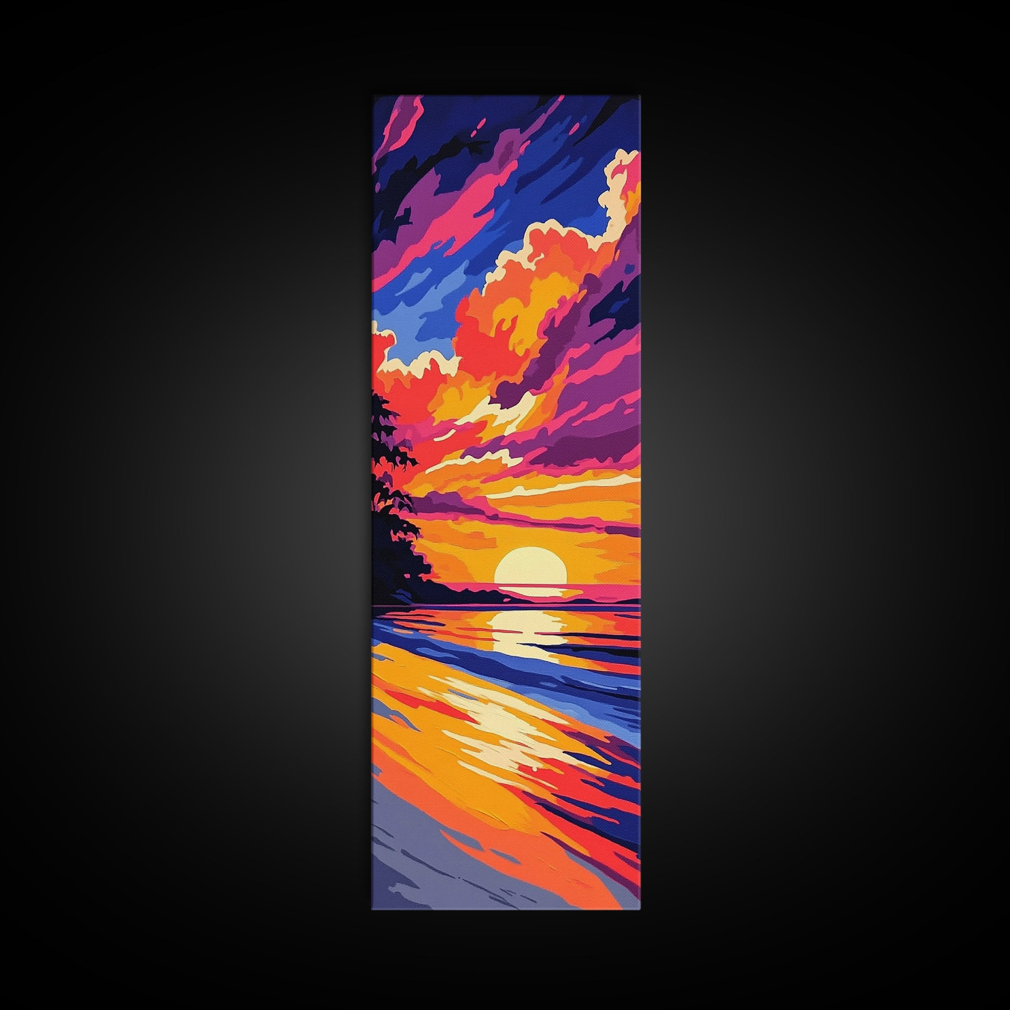 Ocean Sunset, Beach Wall Art, Coastal Decor, Relaxing Artwork, Modern Seascape, Bedroom Decor, Canvas Print, Summer Vibes