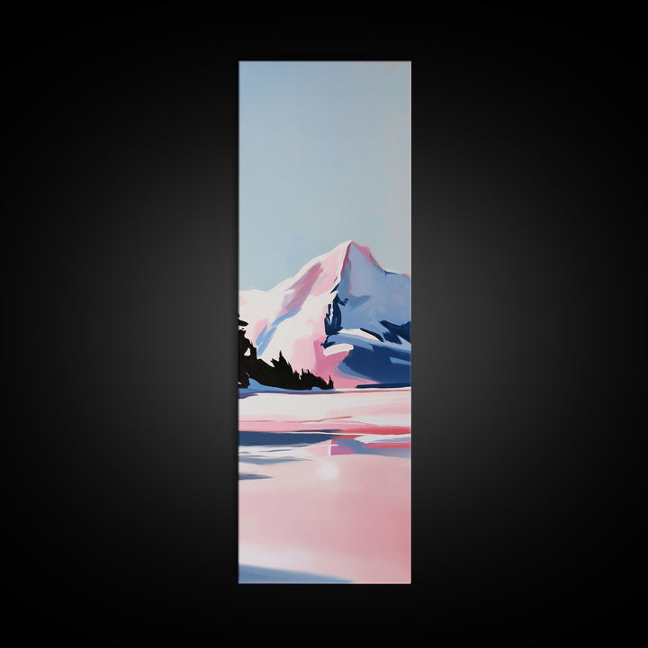 Winter Landscape, Snowy Mountain, Framed Canvas Print, Contemporary Wall Art, Minimalist Aesthetic, Living Room Wall Art