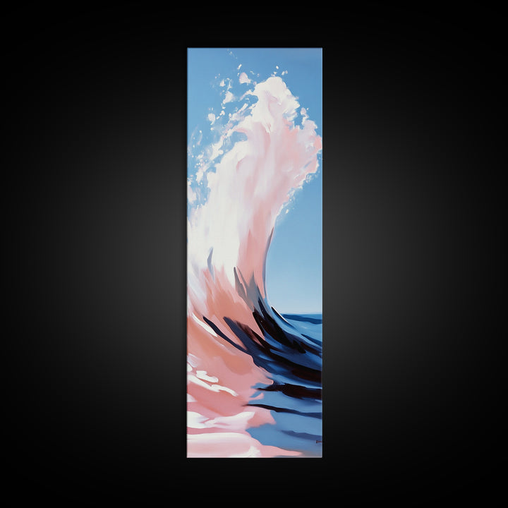 Ocean Wave, Abstract Seascape, Coastal Art, Framed Canvas Print, Modern Beach Wall Art, Minimalist Wave Painting, Living Room Wall Art