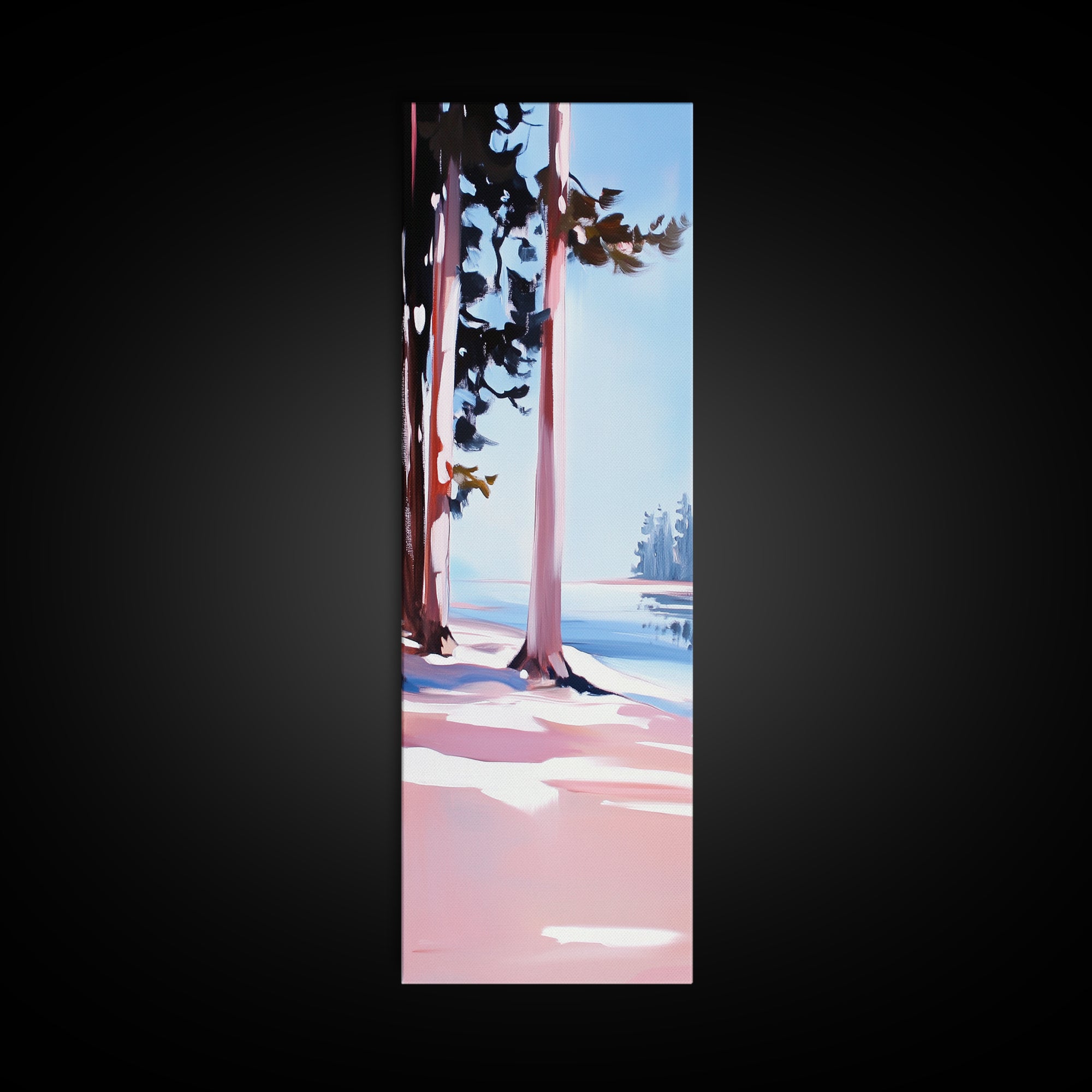 Pine Trees, Tranquil Forest, Nature Wall Art, Minimalist Tree Painting, Modern Landscape, Calm Home Decor, Framed Canvas Print